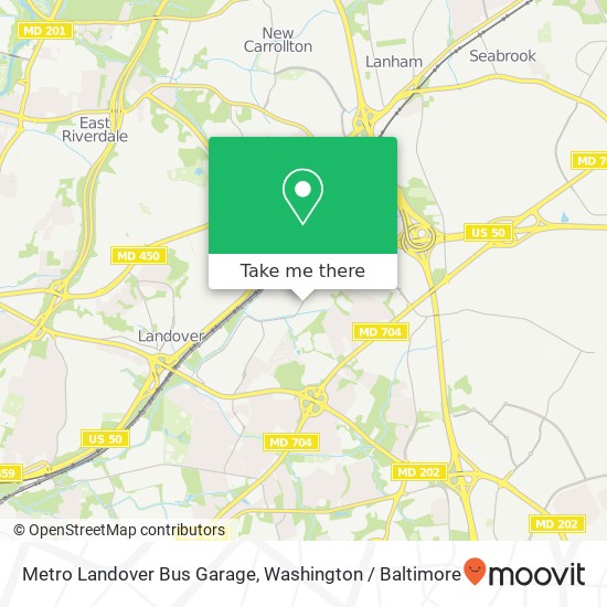 Mapa de Metro Landover Bus Garage