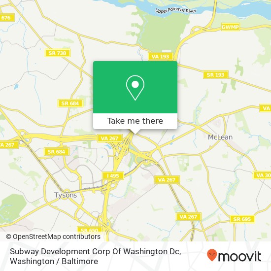 Subway Development Corp Of Washington Dc map