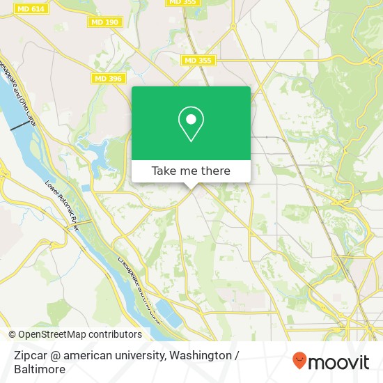 Mapa de Zipcar @ american university