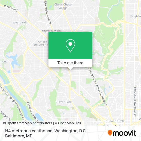 H4 metrobus eastbound map