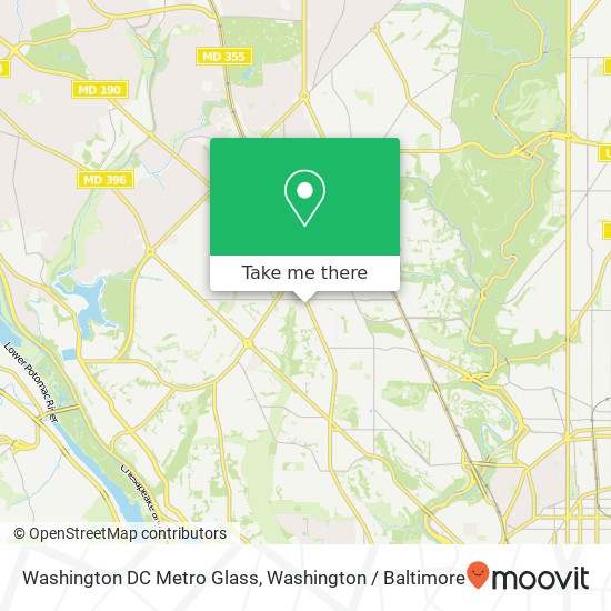 Mapa de Washington DC Metro Glass