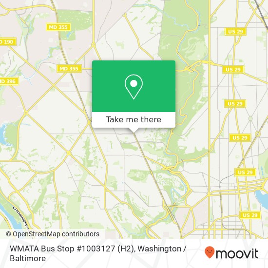 Mapa de WMATA Bus Stop #1003127 (H2)