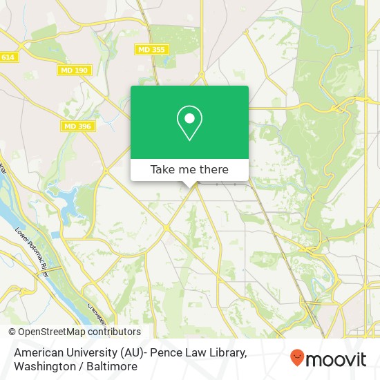 Mapa de American University (AU)- Pence Law Library