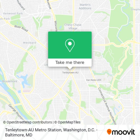 Mapa de Tenleytown-AU Metro Station