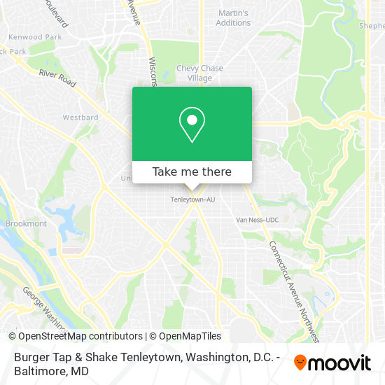 Mapa de Burger Tap & Shake Tenleytown