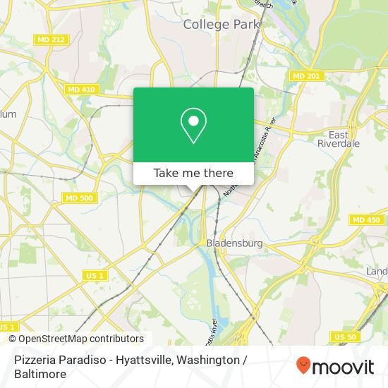 Pizzeria Paradiso - Hyattsville map