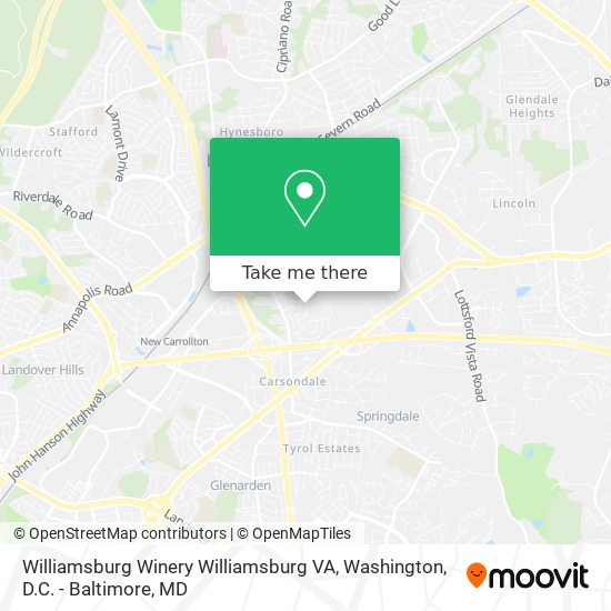 Mapa de Williamsburg Winery Williamsburg VA