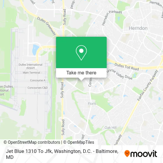 Jet Blue 1310 To Jfk map