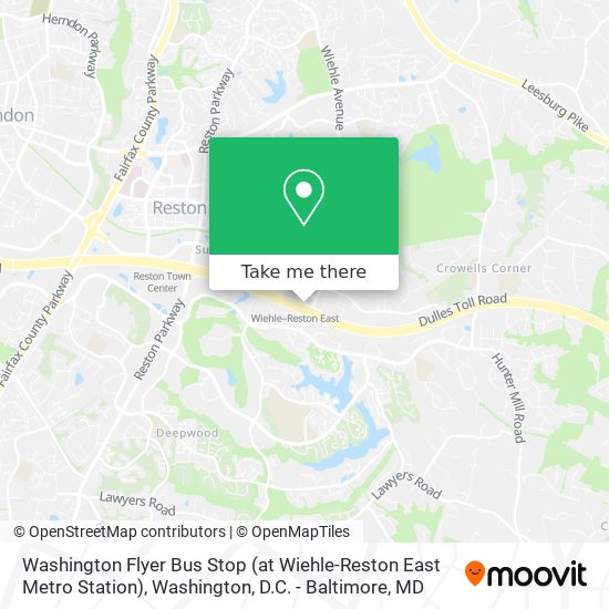 Washington Flyer Bus Stop (at Wiehle-Reston East Metro Station) map