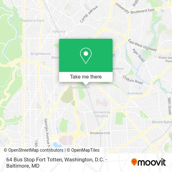 64 Bus Stop Fort Totten map