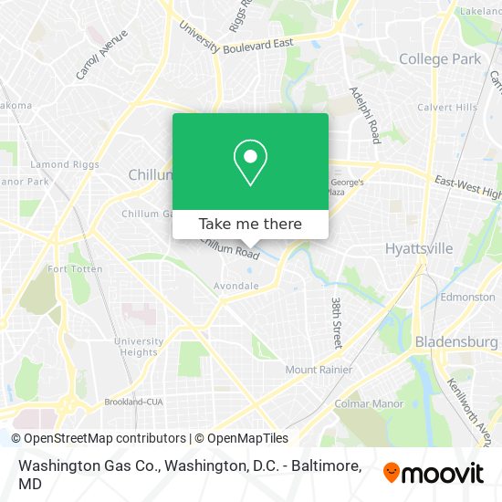 Washington Gas Co. map