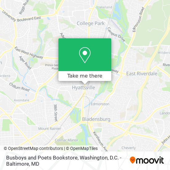 Mapa de Busboys and Poets Bookstore