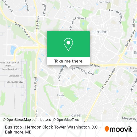 Bus stop - Herndon Clock Tower map