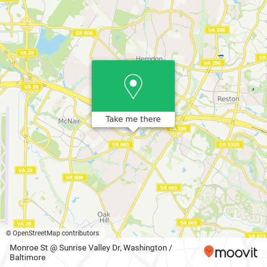 Mapa de Monroe St @ Sunrise Valley Dr
