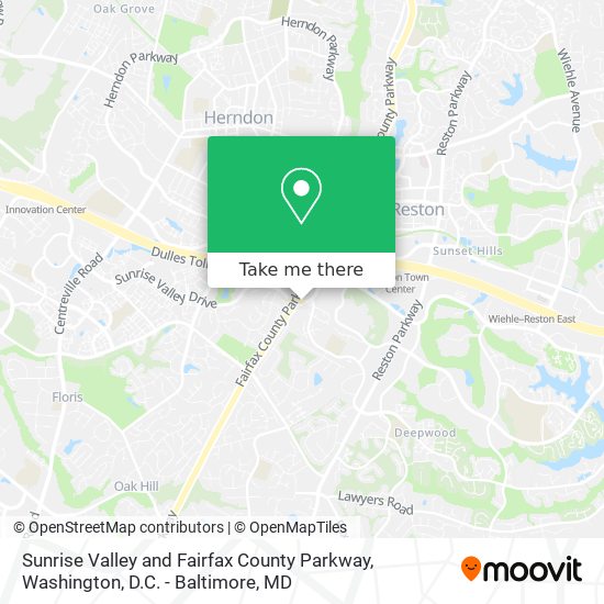 Sunrise Valley and Fairfax County Parkway map