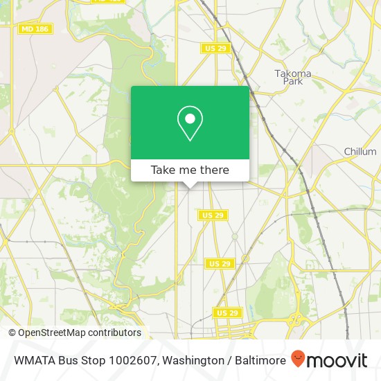 Mapa de WMATA Bus Stop 1002607