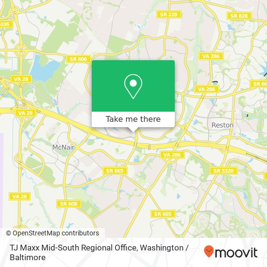 TJ Maxx Mid-South Regional Office map