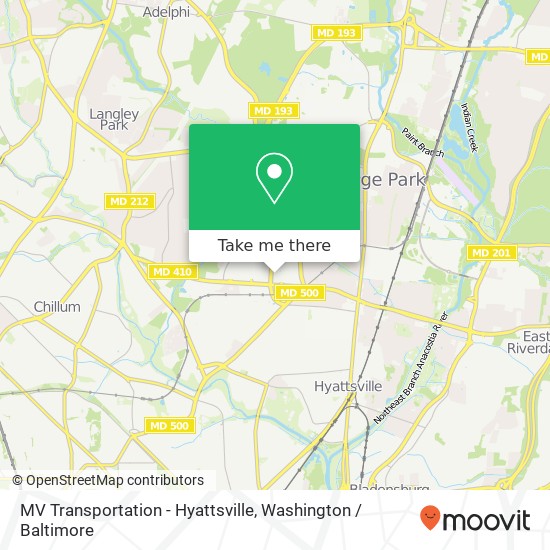 MV Transportation - Hyattsville map