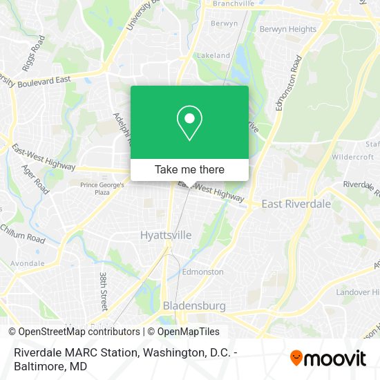 Riverdale MARC Station map