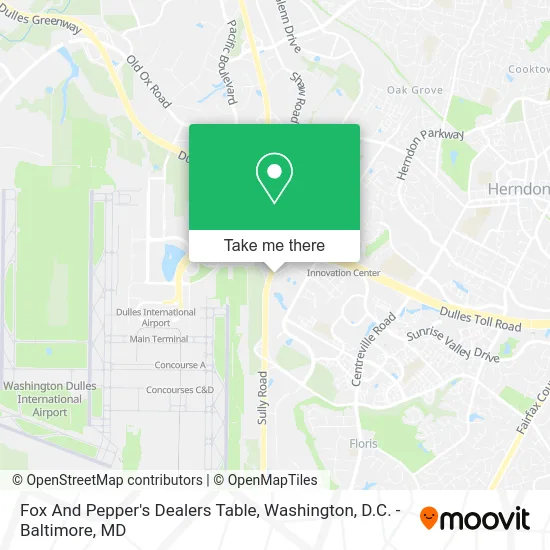 Fox And Pepper's Dealers Table map