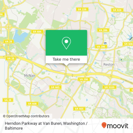 Herndon Parkway at Van Buren map