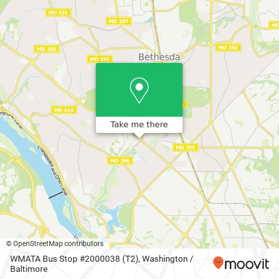 WMATA Bus Stop #2000038 (T2) map