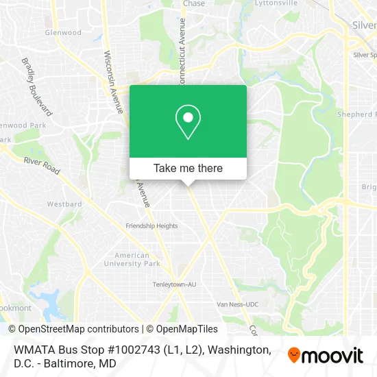 Mapa de WMATA Bus Stop #1002743 (L1, L2)