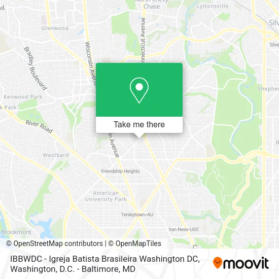 Mapa de IBBWDC - Igreja Batista Brasileira Washington DC