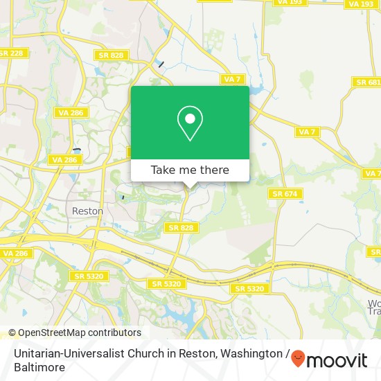 Mapa de Unitarian-Universalist Church in Reston