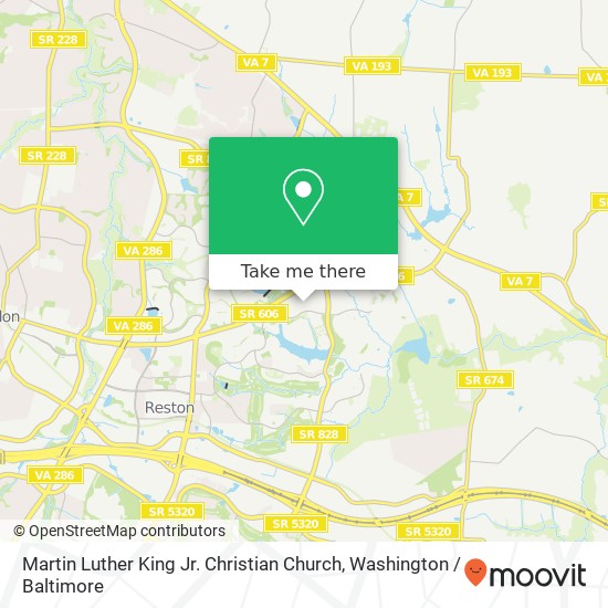Martin Luther King Jr.  Christian Church map