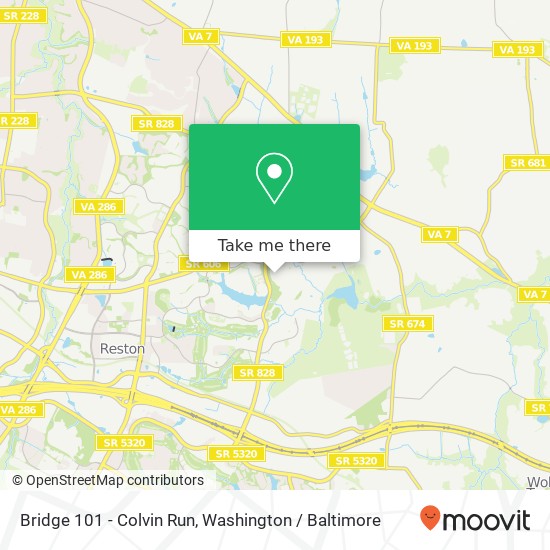 Mapa de Bridge 101 - Colvin Run