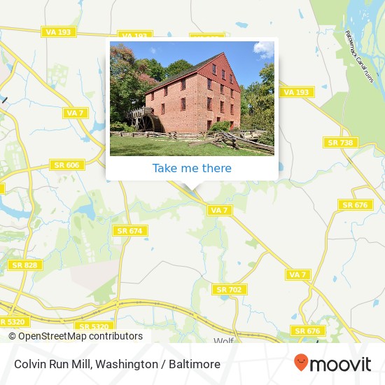 Colvin Run Mill map