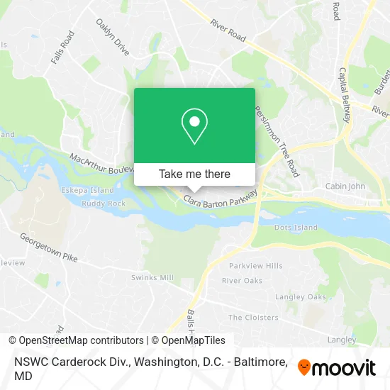 NSWC Carderock Div. map