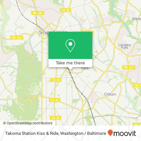 Takoma Station Kiss & Ride map