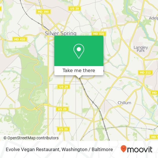 Mapa de Evolve Vegan Restaurant