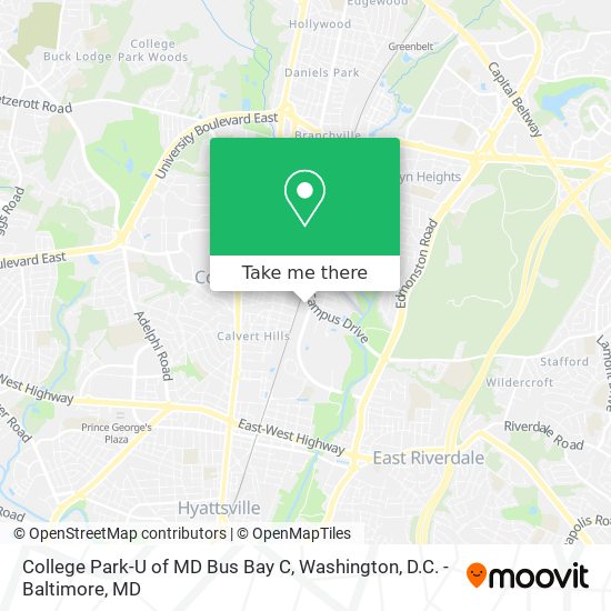 College Park-U of MD Bus Bay C map