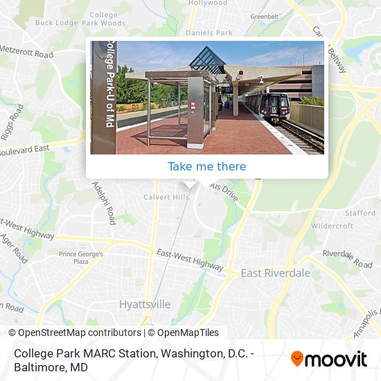 Mapa de College Park MARC Station