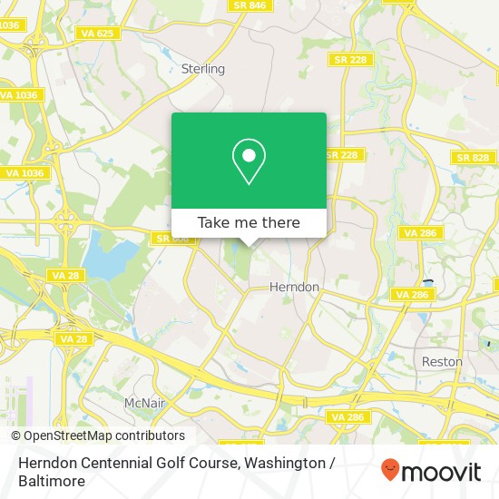 Herndon Centennial Golf Course map