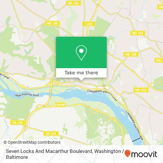 Mapa de Seven Locks And Macarthur Boulevard