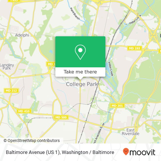 Baltimore Avenue (US 1) map