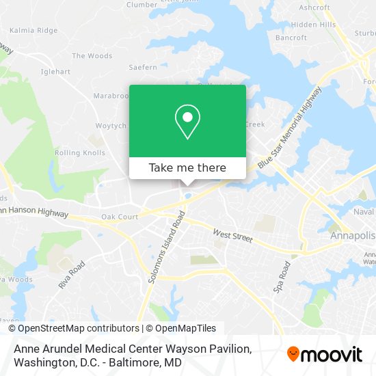 Mapa de Anne Arundel Medical Center Wayson Pavilion