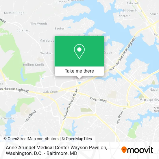 Anne Arundel Medical Center Wayson Pavilion map