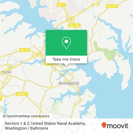 Sectors 1 & 2, United States Naval Academy map