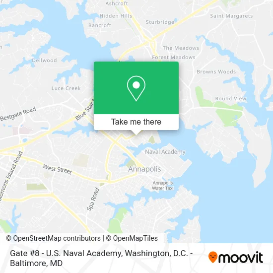 Gate #8 - U.S. Naval Academy map