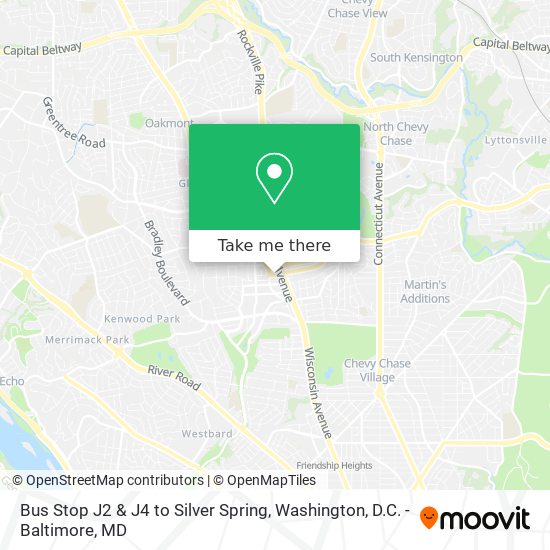 Bus Stop J2 & J4 to Silver Spring map