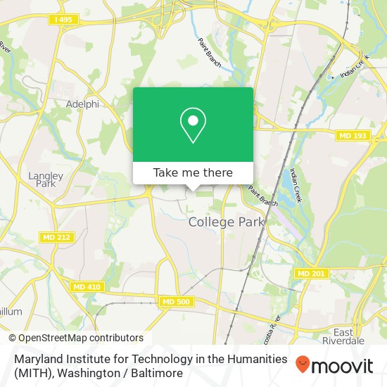 Maryland Institute for Technology in the Humanities (MITH) map