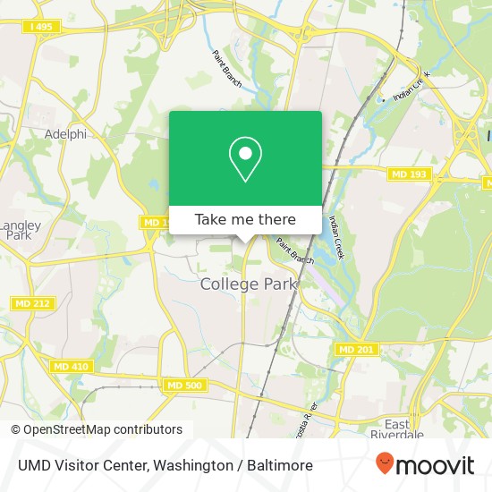 UMD Visitor Center map