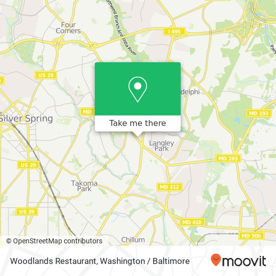 Mapa de Woodlands Restaurant