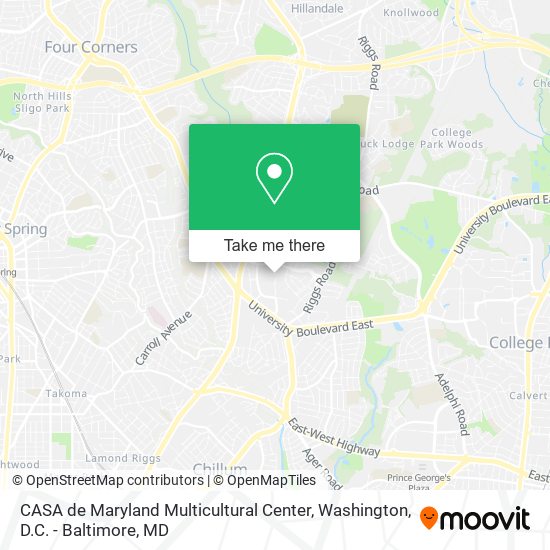 Mapa de CASA de Maryland Multicultural Center