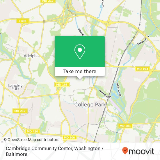 Cambridge Community Center map
